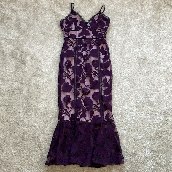 Lulus Lace Dress • Purple Floral Dress • Mermaid Dress | REPOSH - Picture 3 of 5